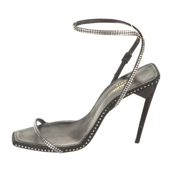 ❤️Saint Laurent Satin Crystal Embellished Heels❤️ - Picture 1 of 5